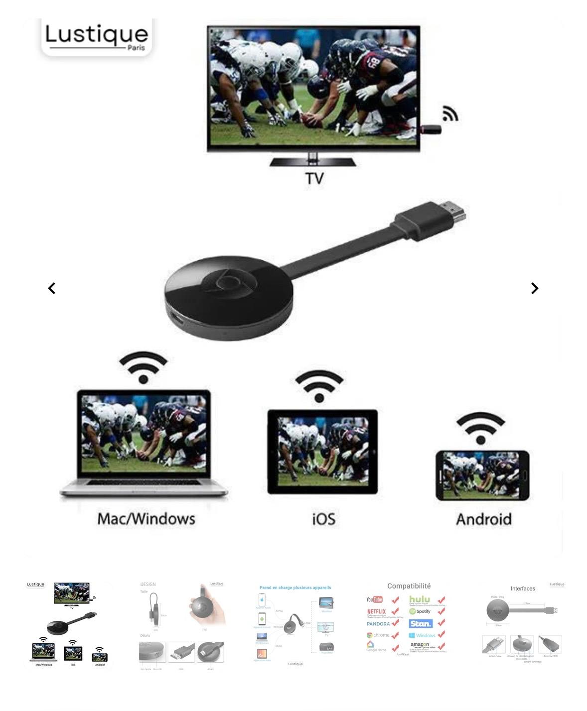 Adaptateur HDMI sans Fil 1080P WiFi,