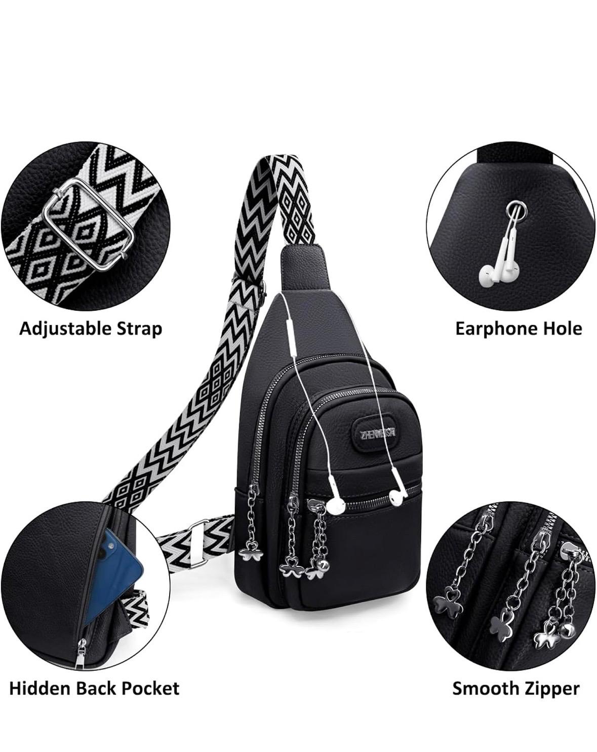 Sac de Poitrine Femme Sac à Dos Bandoulière